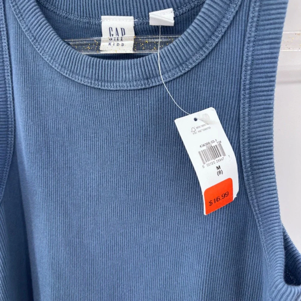 GAP Kids Dress Size M‎ (8) Blue Ribbed Sleeveless Casual Everyday